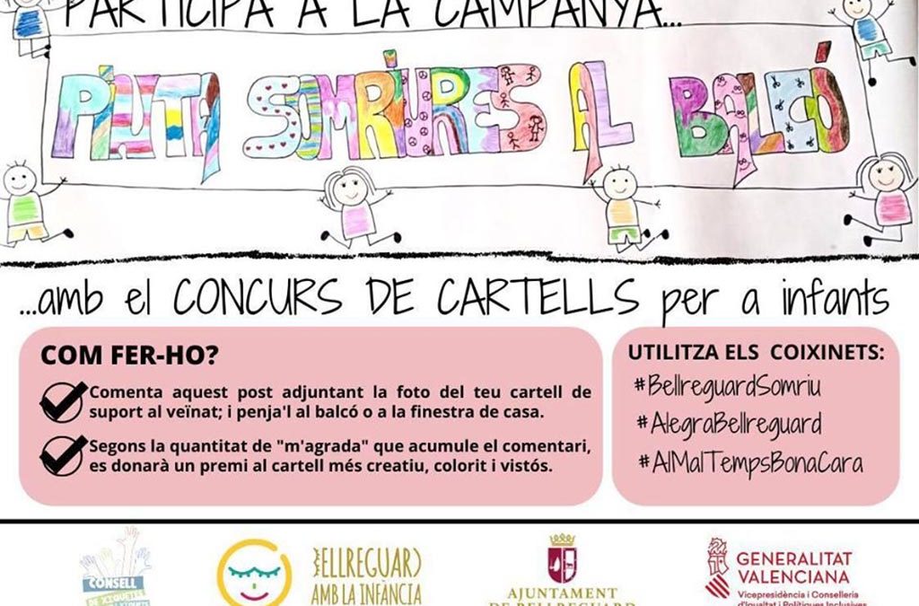 El Consell de Xiquetes i Xiquets organitza un concurs de cartells d’ànim per a penjar als balcons